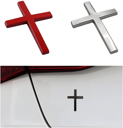 Metal Jesus Christ Cross Badge Stickers