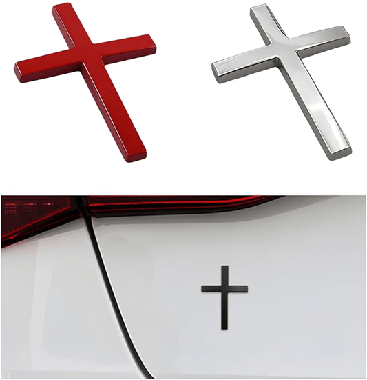 Metal Jesus Christ Cross Badge Stickers