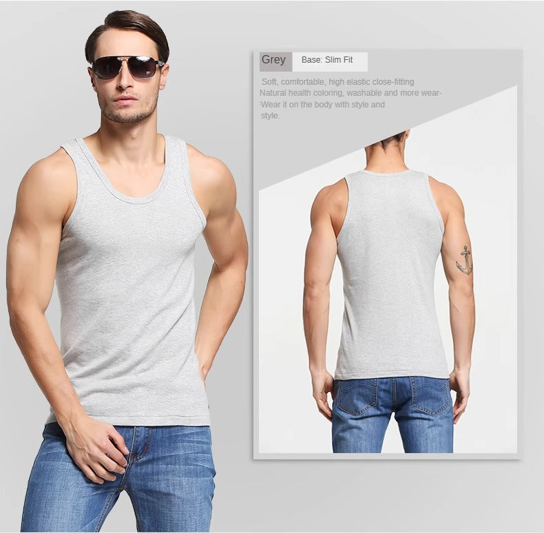 2 Pack Men's A-Shirt Tank Top Gym Workout Undershirt (Slim & Muscle Fit ONLY)