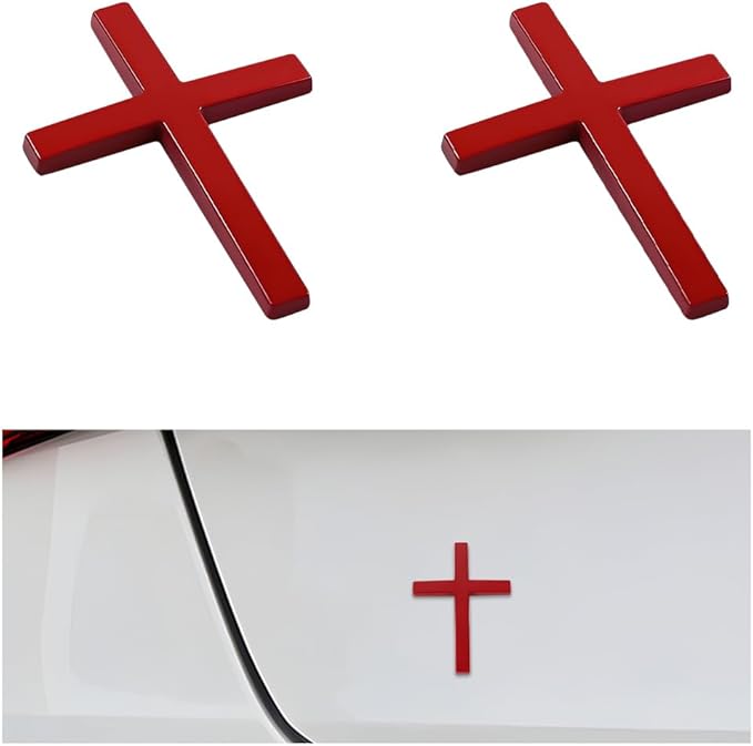 Metal Jesus Christ Cross Badge Stickers
