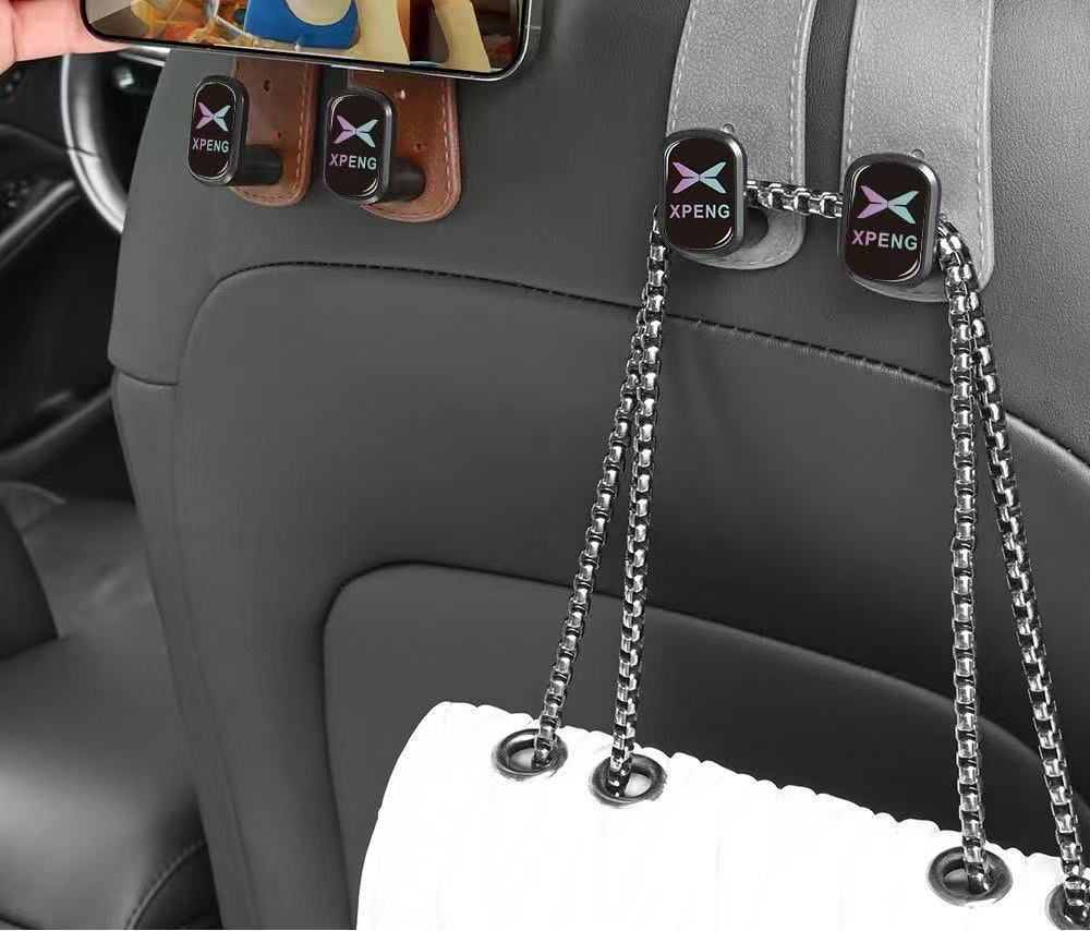 Car Seat Hook with Car Logo, Rear Seat Car Hook, Multifunctional Rear Seat Thickened Hanger for Car Interior