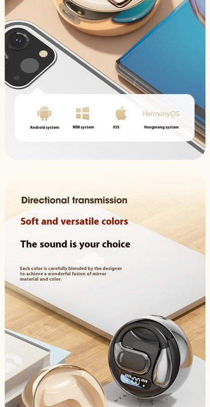 New M76 Wireless Bluetooth Headset Noise Reduction Ear-Mounted Running Sports OWS Headset Universal