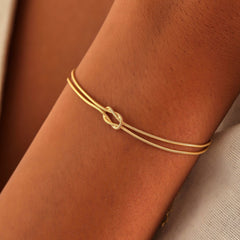 14k Gold filled Knot Bracelet with Snake Chain