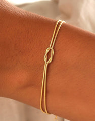 14k Gold filled Knot Bracelet with Snake Chain