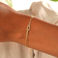 14k Gold filled Knot Bracelet with Snake Chain