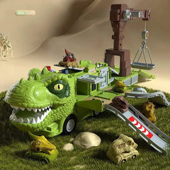 New Dinosaur Transforming Engineering Truck Track Toy Set With Lights and Music - alwinshop