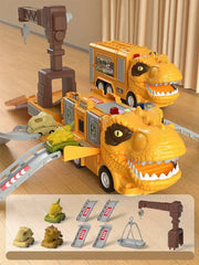 New Dinosaur Transforming Engineering Truck Track Toy Set With Lights and Music - alwinshop