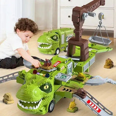 New Dinosaur Transforming Engineering Truck Track Toy Set With Lights and Music - alwinshop