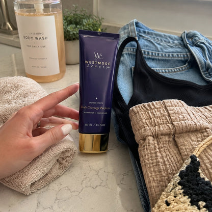 Temporary washable body makeup routine product card